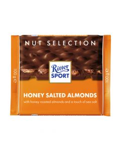 Milk Chocolate Bar with Roasted Salted Almonds and Honey 100gm Ritter Sport