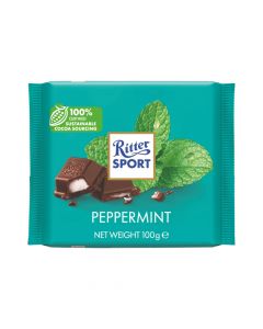 Dark Chocolate Bar with Peppermint Filling 100gm Ritter Sport