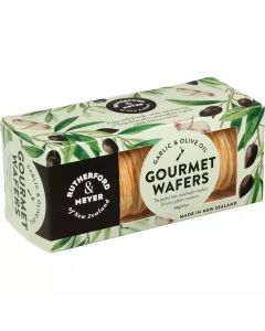 Gourmet Wafers Garlic and Olive 60gm Rutherford and Mayer