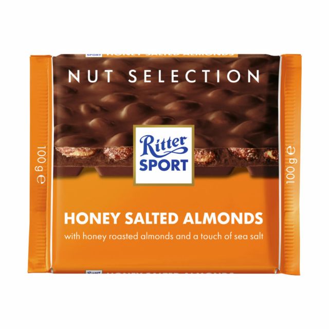 Milk Chocolate Bar with Roasted Salted Almonds and Honey 100gm Ritter Sport